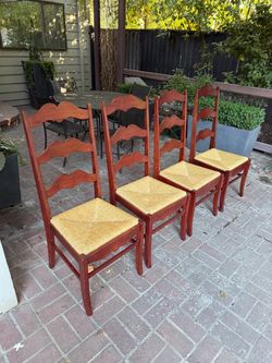 Set of 4 Wood Dining Chairs