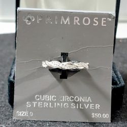 Sterling Silver Cubic Zirconia Band Size 9 New 