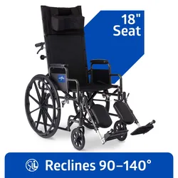 Medline Reclining Wheelchair with 18 in Wheels, Supports up to 300 lbs. $285 MSRP