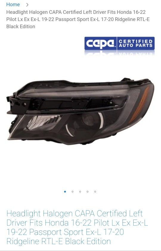 Honda Passport, Ridgeline, Pilot Headlight
