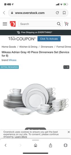 MIKASA Adrian Grey Dinnerware for 8