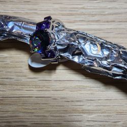Mystic Topaz And Amethyst Ring Size 8
