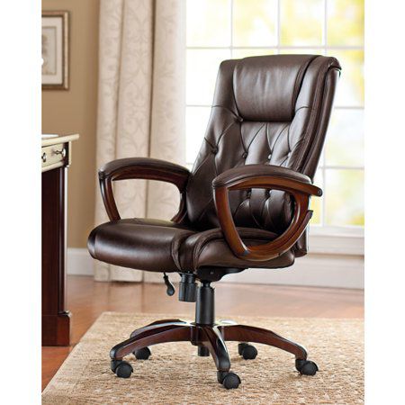 NEW Executive Office Chair Bonded Leather Desk Seat Luxurious Computer Elegant Rolling Laptop Working Seating Work Station Soft Brown *↓READ↓*