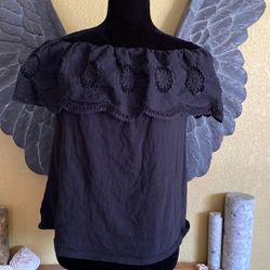 Ann Taylor Loft Open Shoulder Shirt Top Blouse 