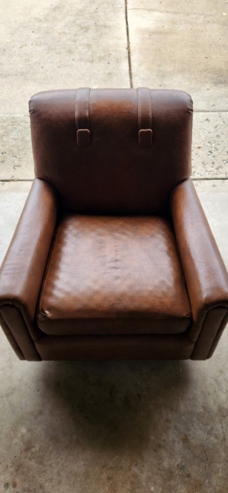 Brown Faux Leather Armchair – Great Condition!