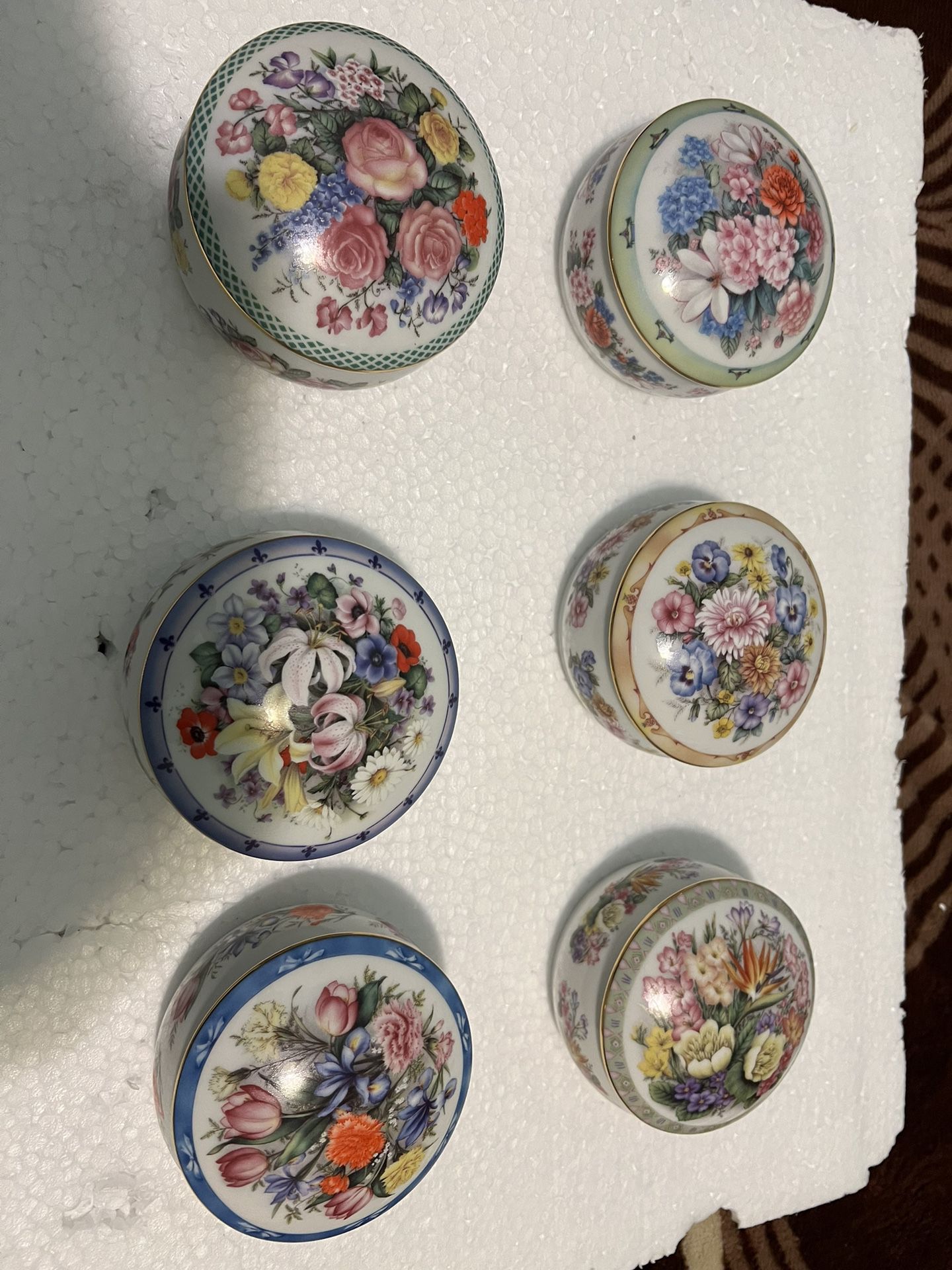 Lot Of Six  Porcelain Musical Boxes 