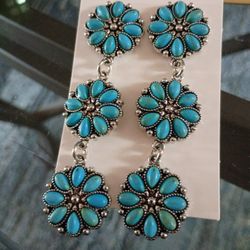 New Beautiful Slimated Turquoise Bohemian Earrings Mpu Serious Buyers Don't Deliver Cash Only 