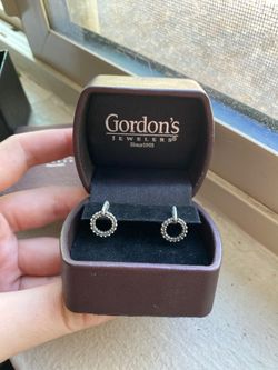 Small diamond earrings in 925 Sterling silver