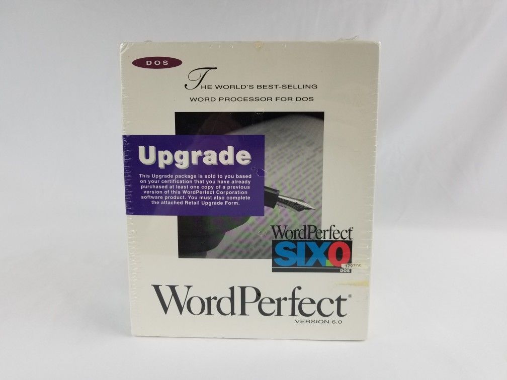 Vintage Corel Wordperfect 5.0 Display Lot-Factory Sealed New DOS 6.0 Upgrade