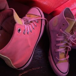 Unisex Converse hightop (Neon , Pink And Purple) Multicolor