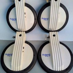 Roland PD-7 Electric Drums - Set of 4 & a Bracket - 7.5" Dual Trigger Design • Musical Instruments & Gear, Percussion, Drums, Electronic Drums, Music
