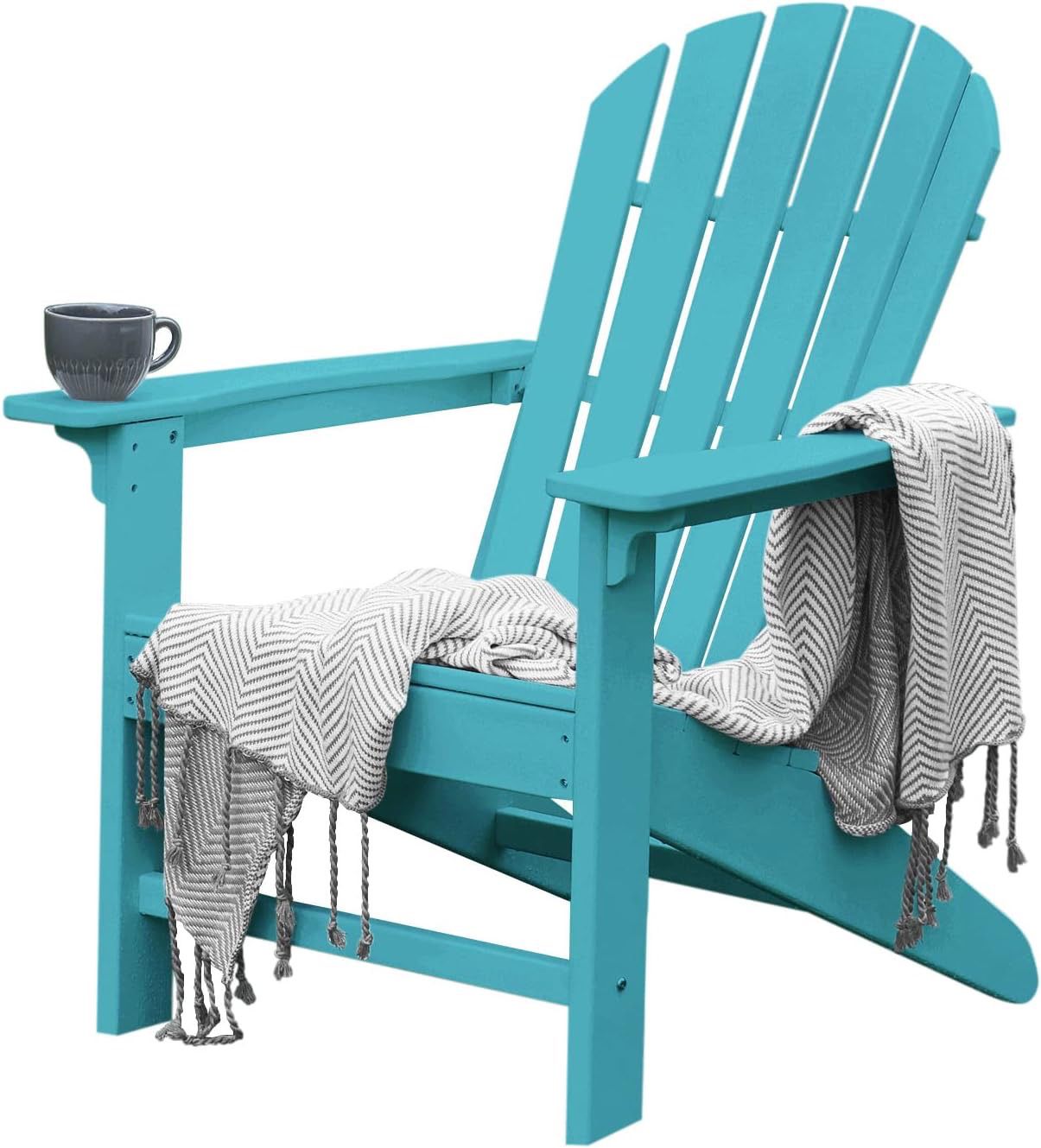 Adirondack Chair, Large Lawn Chair Weather Resistance, 4 Steps Easy Assembly, Patio Chair for Fire Pit, Yard, Porch, Garden, Deck, Swimming Pool, Ligh