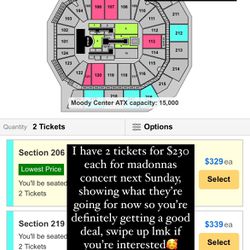 2 Madonna Concert Tickets For One