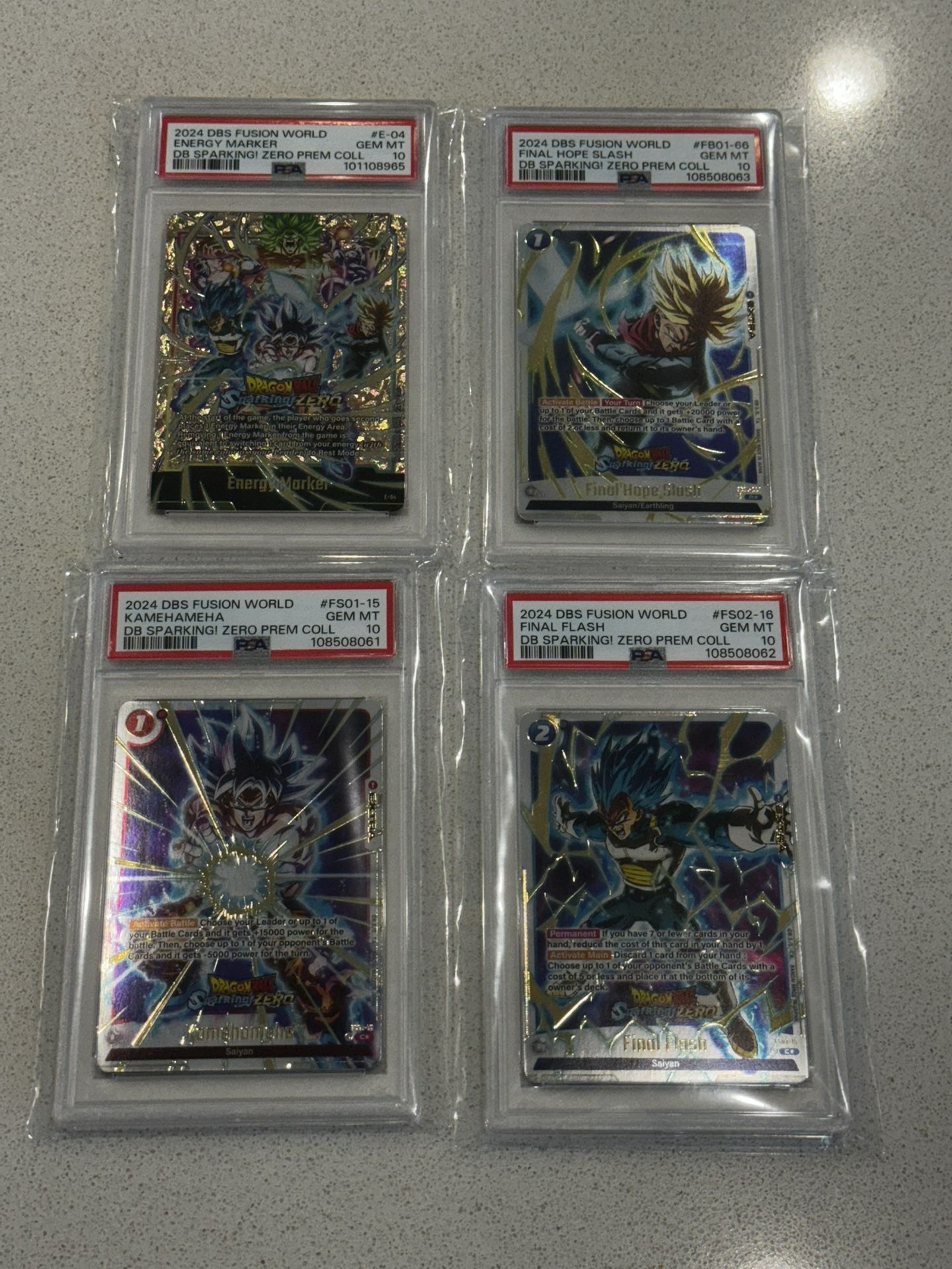 PSA 10 Set Dragon Ball Sparking Zero Collectors Edition Promo Cards- English