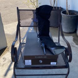 Bebe Black  Suede Boots  New 