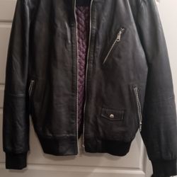 Scotch&Soda Leather Bomber Jacket