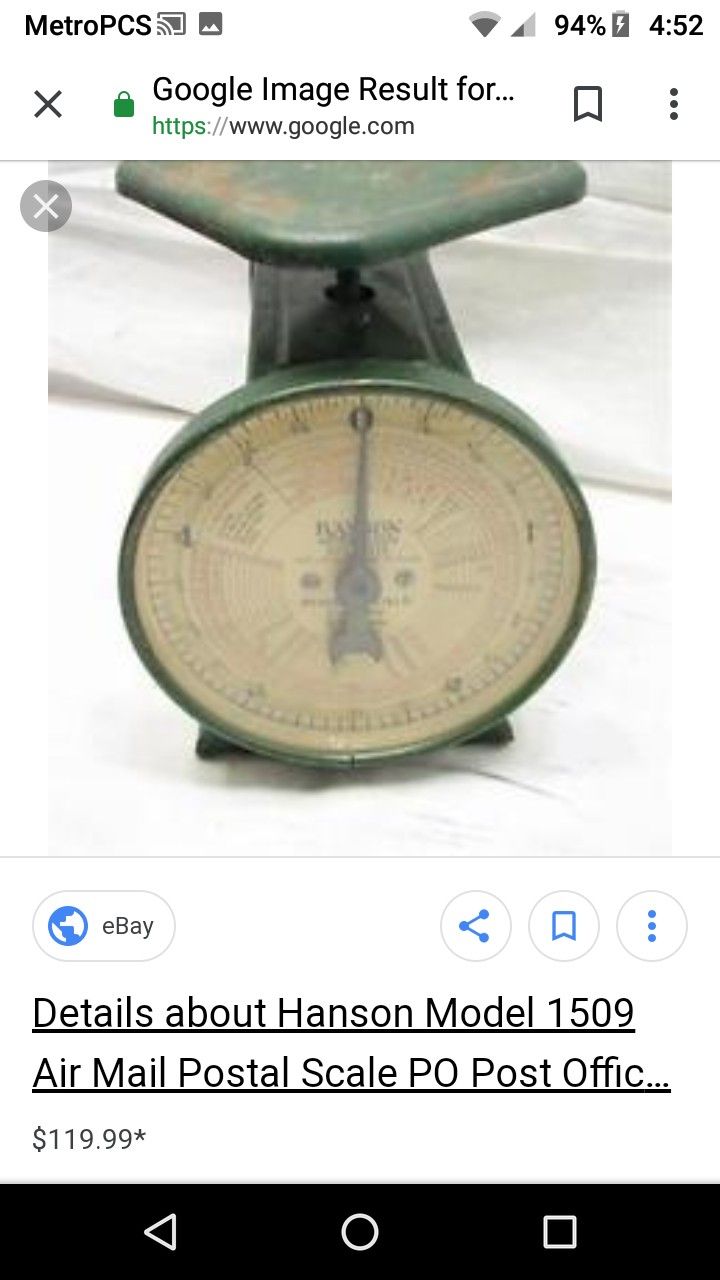 1949 Hanson postal scale model number 1509