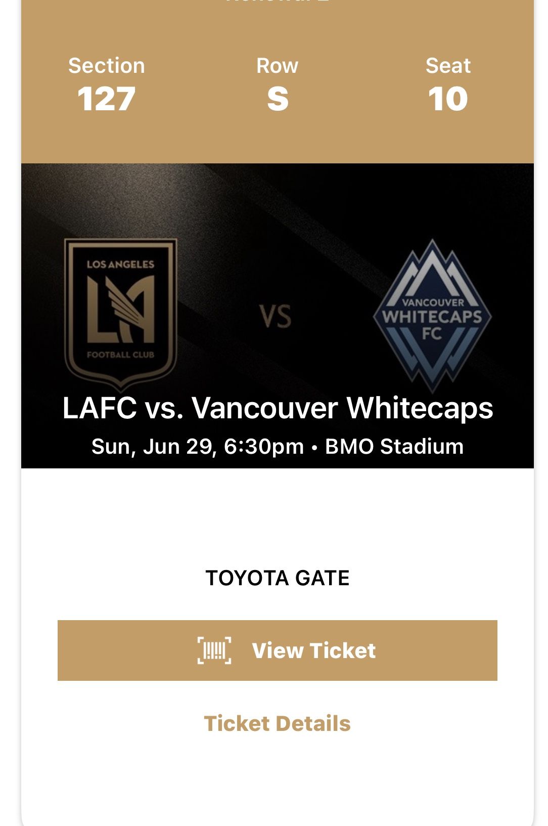 LAFC vs Vancouver Whitecaps Tickets!