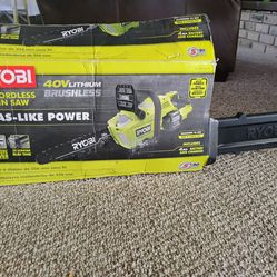 NEW Ryobi Cordless 40 Volt Battery Chainsaw