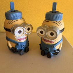 Minion Universal Studios Souvenir Drinking Water Cup Plastic 9'' On Sale Bundle Of Two For $25