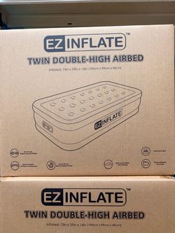 EZ Inflate Twin Double-High Airbed