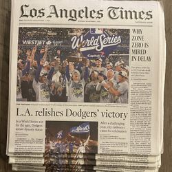 ⚾️ 2025 Dodgers World Series Los Angeles Times Newspaper 