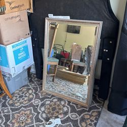 Antique glass mirror