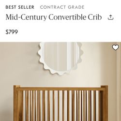Pottery Barn Kids + West Elm Midcentury Crib Toddler Bed 
