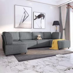 120” U Shaped Modular Sectional Sofa