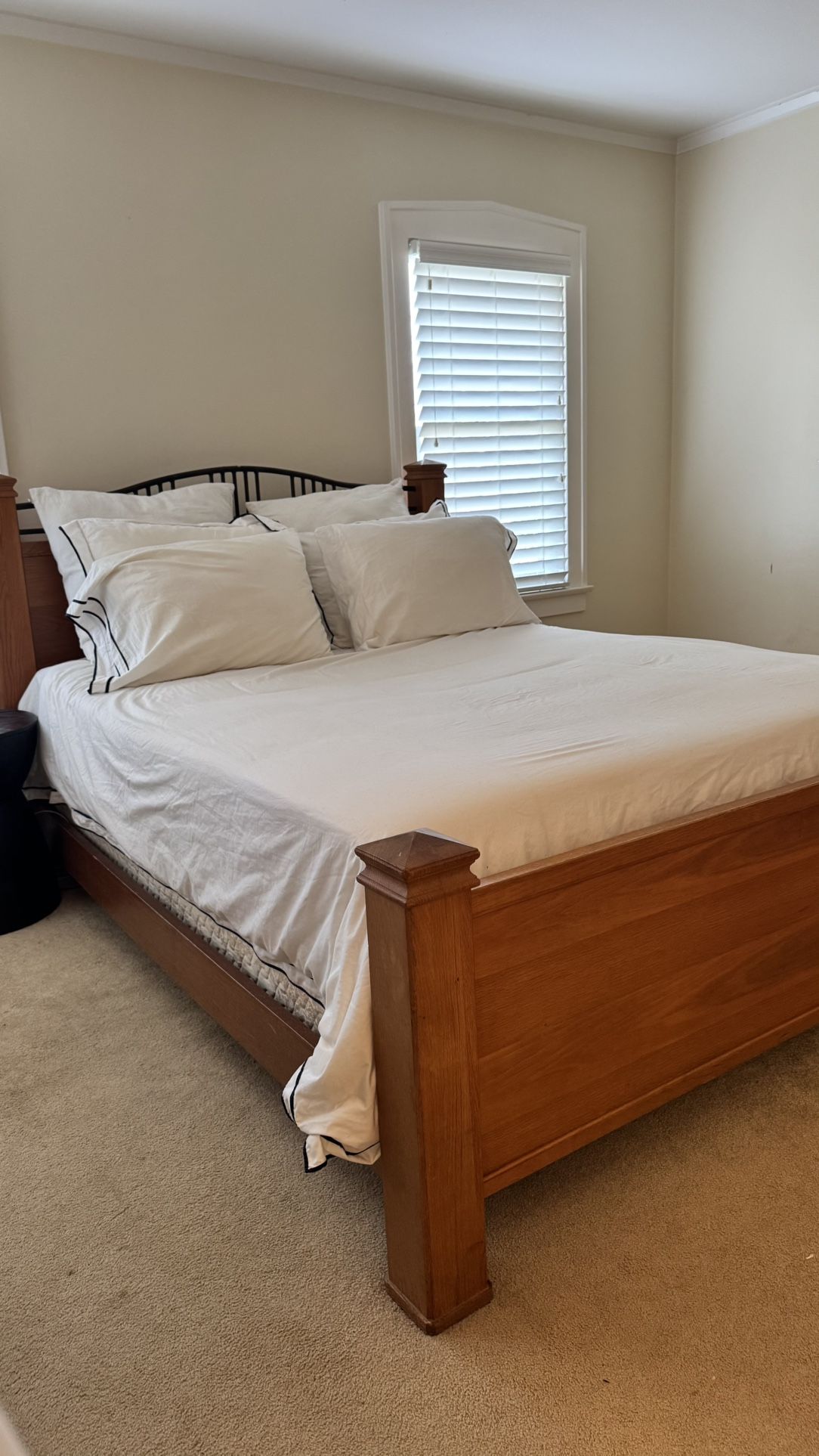Honey Oak Queen Bed Frame