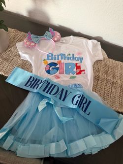 Birthday Girl Outfit Set with Tutu and Accessories Size 8Y✨new✨