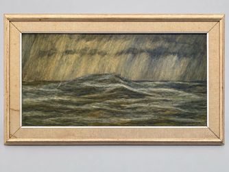 Moody Nocturnal MCM Seascape Oil Painting by Los Angeles Artist Richard B. Moore