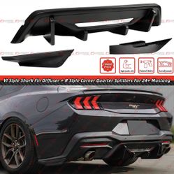24-25 Ford Mustang Matte Black Rear Diffuser + Corner Spats