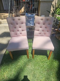 Two Blush High Back Chairs Good condition!