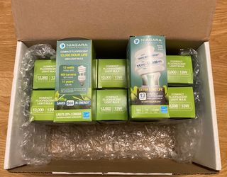 NIAGARA CONSERVATION Warm WHITE CFL 13W / 60 W LONG LIFE Light bulb, $4/each Or $40 For All 12