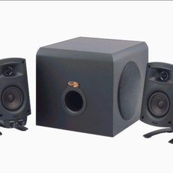 Klipsch ProMedia 2.1 Speaker System, 160 W RMS, Black