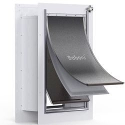 3-Flap Pet Door for Wall, Steel Frame and Telescoping Tunnel, Aluminum Lock, Double Flap Dog Door and Cat Door, Strong and Durable (Pets Up to 100 Lb)