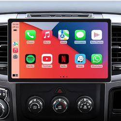 Car Stereo Radio Dodge Ram 2013-2018 Auto Manual AC, Wireless CarPlay Android Auto, Bluetooth, GPS, 11.5 Inch Touch Screen Head Units, Backup Camera