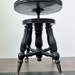 Antique Piano Chair With Claw Feet