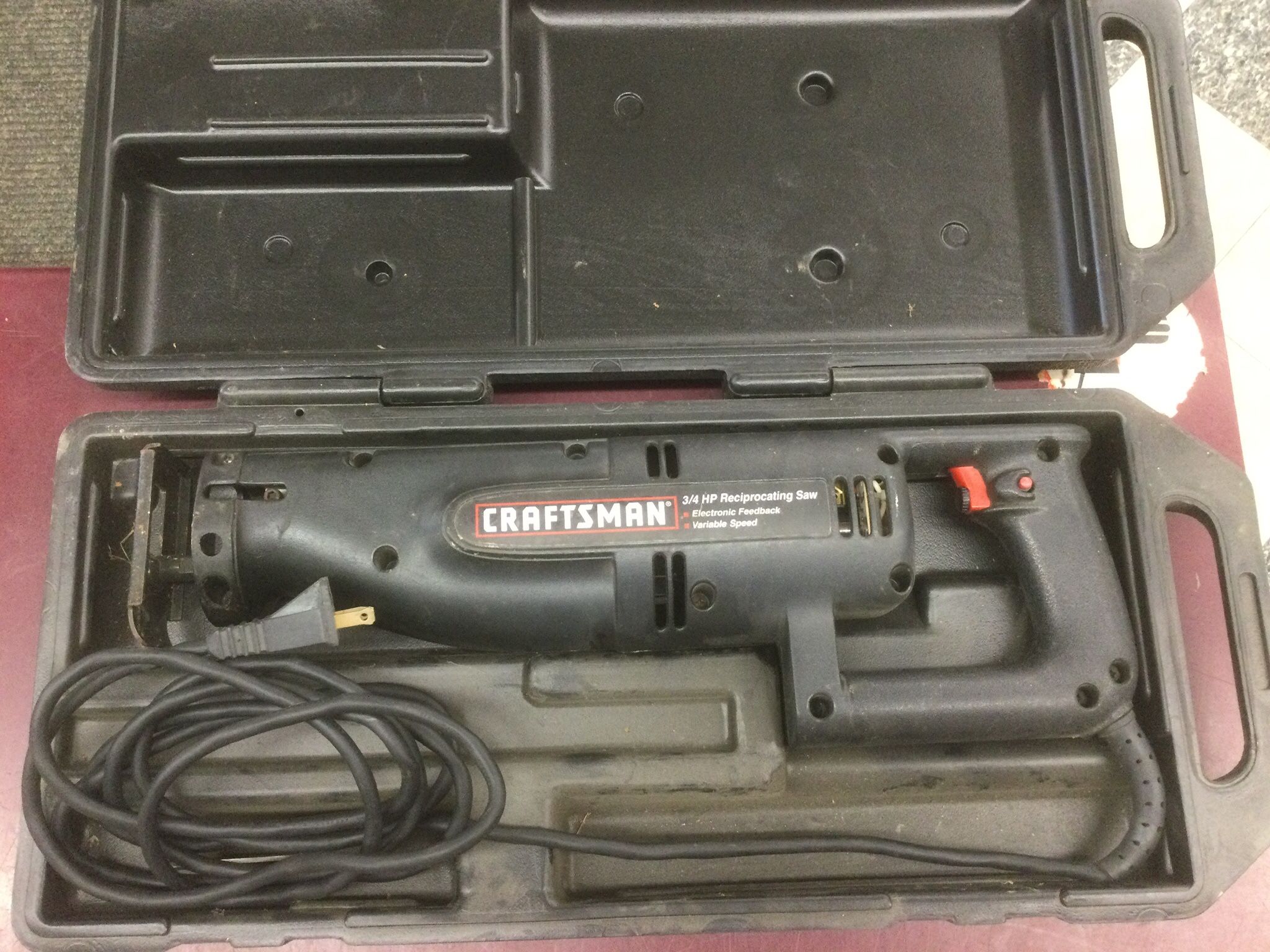 BROKEN CRAFTSMAN SAWZALL RECIPROCATING SAW + CASE