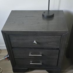 2 Nightstands, Bedframe And Queen Mattress