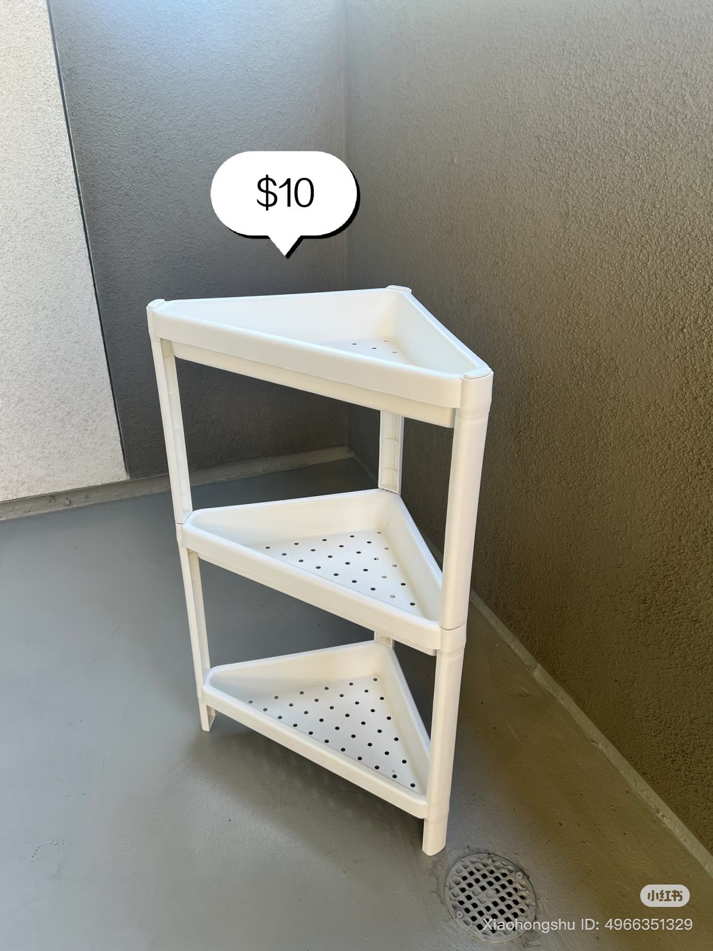 VESKEN corner shelf unit, white