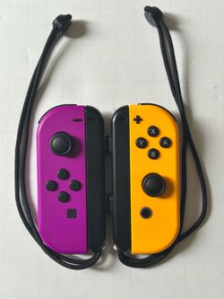 Nintendo Switch Official OEM Orange & Purple Joy-Cons Joycons w/Straps