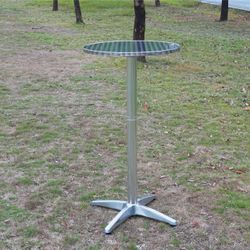 BRAND NEW 44" Bar Height Aluminum Restaurant Table – Stainless Steel Top – Heavy Duty Professional Bistro Furniture