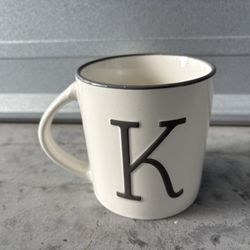 $5 for White Inital K Coffee Mug