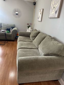Comfortable Sage Green Sofa & Loveseat Set