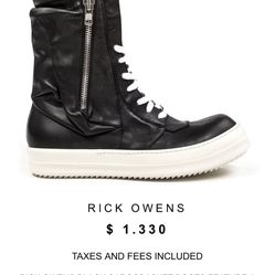 RICK OWENS BLACK BOOTS