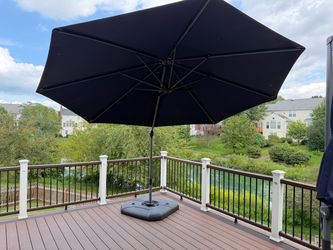 Large Black Outdoor Patio Umbrella with Base