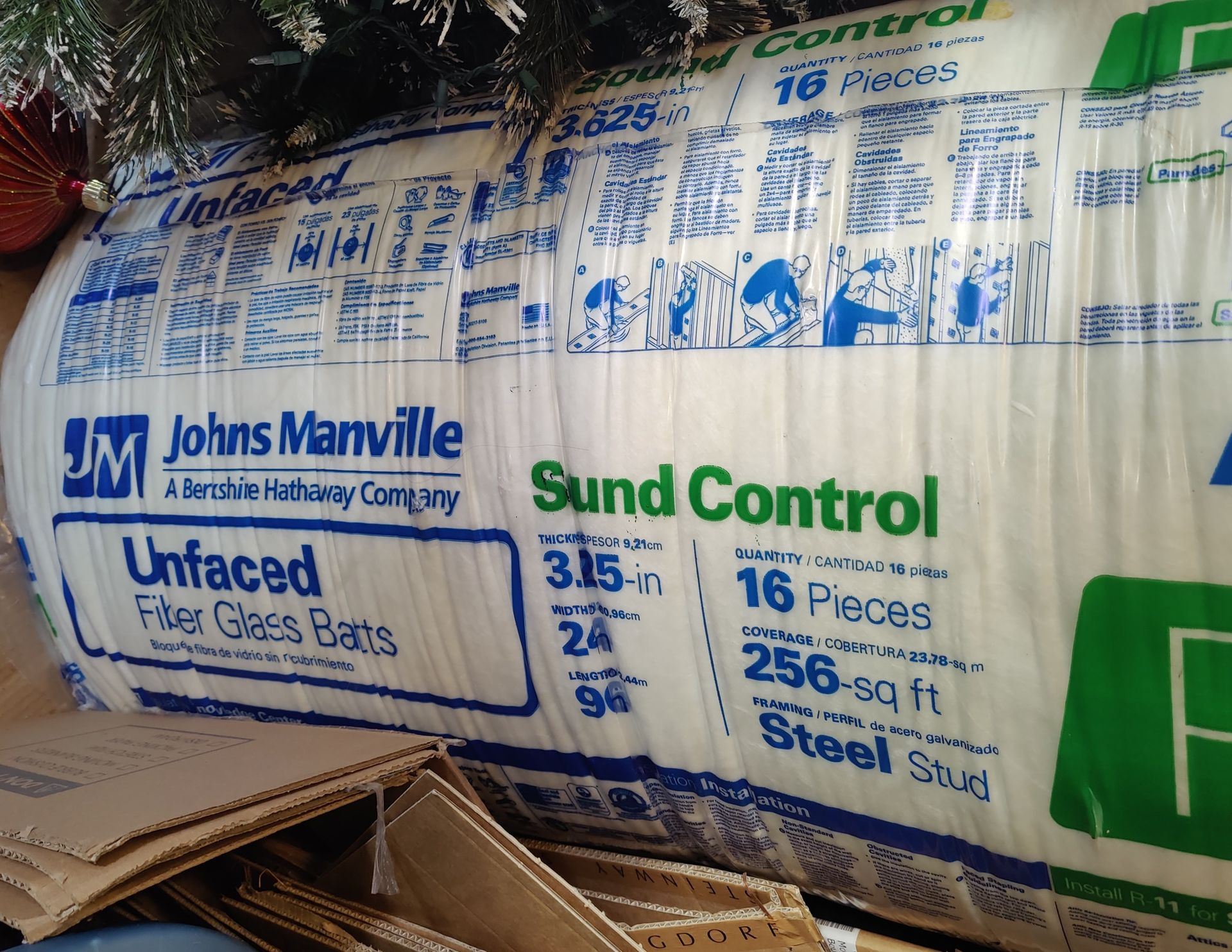 Insulation, fiberglass insulation. 1 big roll unused, Four huge bags still rolled unused...