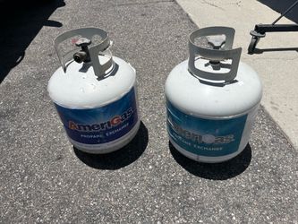 Propane tanks. Work fine, but empty. Just trade in at store and get a full one.